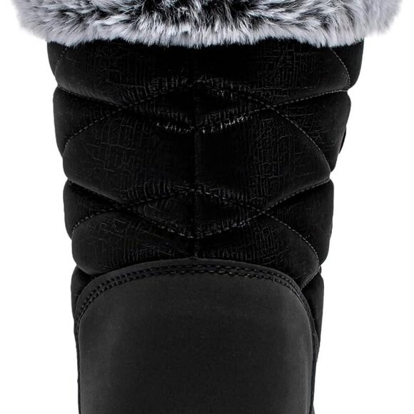 New Women's Waterproof Snow Boots Black Size 6 - Picture 4 of 6